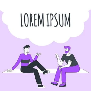 Conversation between two people banner design template Stock Illustration