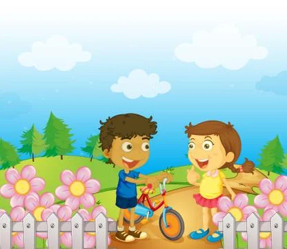 Conversation between two people Stock Illustration