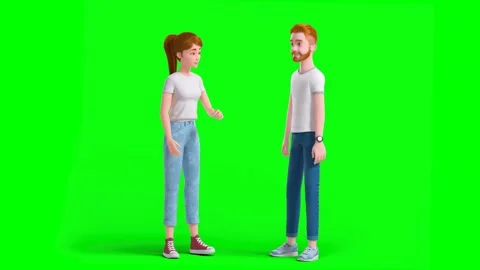 Conversation Between Two White Happy Man and Woman Discussing Daily Activit.. Stock-Footage 318959315