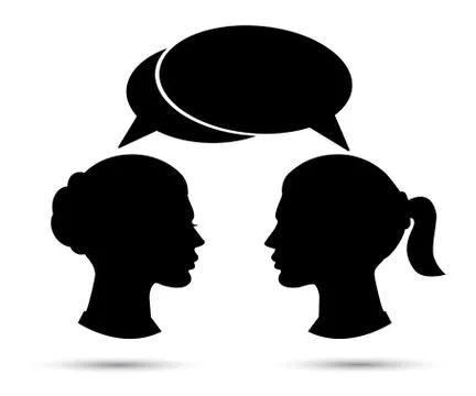 Conversation between two women Stock Illustration