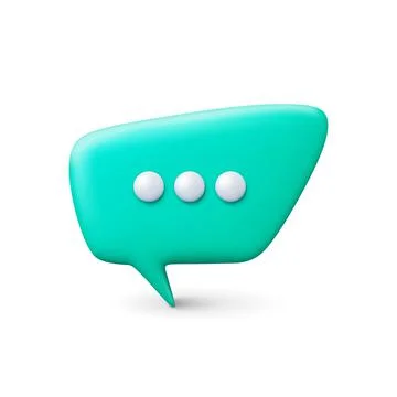 Conversation bubble 3d design. Speech balloon, thinking or comment talk Stock Illustration