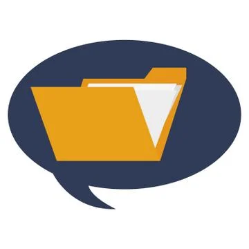 Conversation bubble folder with documents 스톡 일러스트