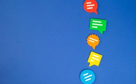 Conversation bubbles. Discussion lines. Sharing ideas in a meeting. Meetings  Stock Photos