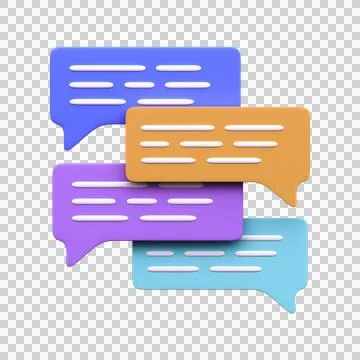 Conversation Bubbles Messages. Chat icon. 3d render Illustrazione stock