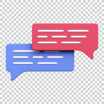 Conversation Bubbles Messages. Chat icon. 3d render Illustrazione stock