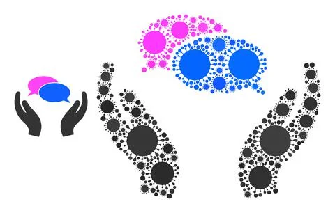Conversation Care Icon - Cell Collage Illustrazione stock
