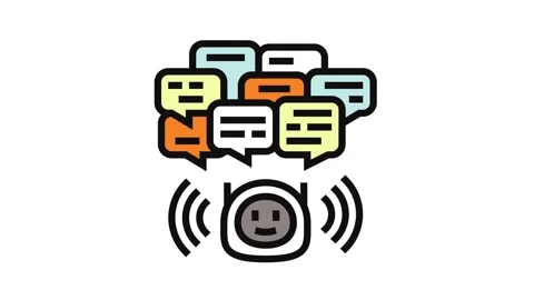 Conversation chat bot color icon animation Stockbeeldmateriaal 326100140