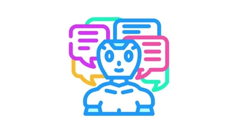 Conversation chat bot color icon animation Stockbeeldmateriaal 327270735