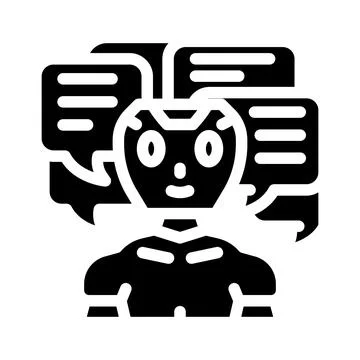 Conversation chat bot glyph icon vector illustration Ilustración de archivo