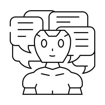 Conversation chat bot line icon vector illustration Stock Illustration