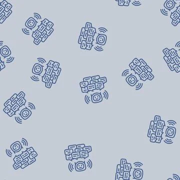 Conversation chat bot line seamless pattern Illustrazione stock