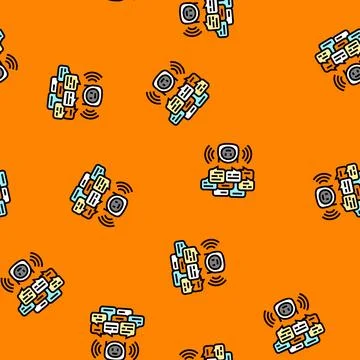 Conversation chat bot vector seamless pattern Stock Illustration