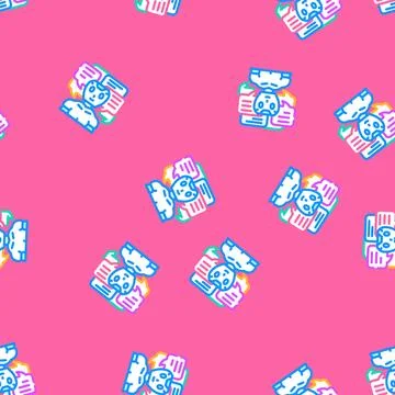 Conversation chat bot vector seamless pattern Illustrazione stock