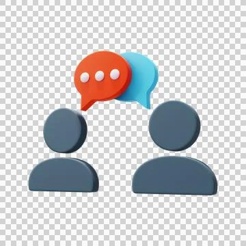 Conversation, discussion icon. 3D Render. Illustrazione stock