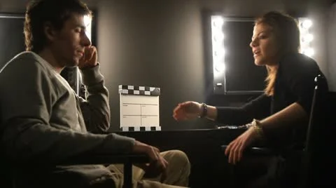 Conversation in the dressing room Video stock 10741777