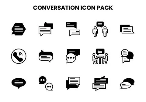 Conversation DuoTone UI Icons Pack Stock Illustration