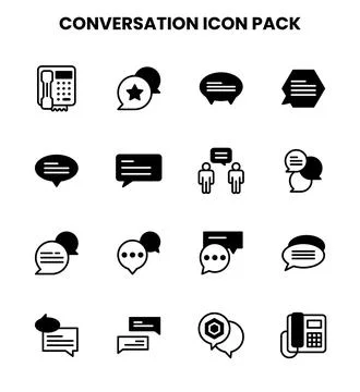 Conversation DuoTone UI Icons Pack Stock Illustration