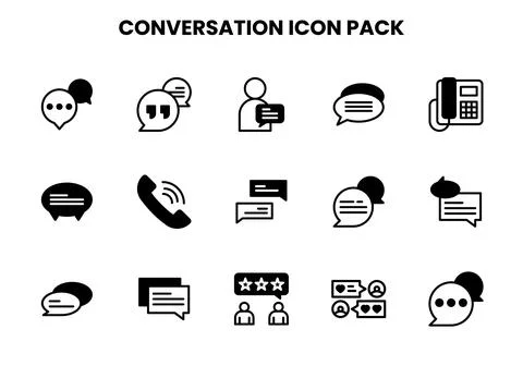 Conversation DuoTone Vector Icons Pack Stock Illustration