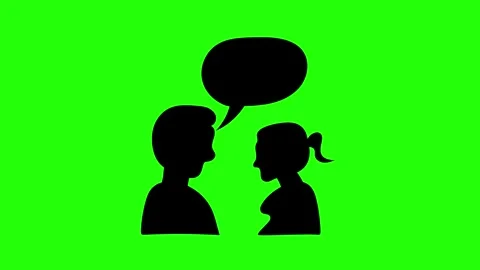 Conversation Hand Drawn Icon Animation on Green Background Stock Footage 330245599