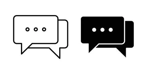 Conversation icon in black and white. vector icon pack for websites Stock Illustration