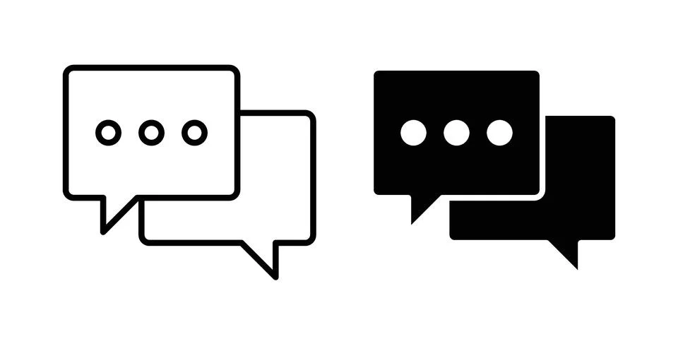 Conversation icon black vector isolated on white Stock Illustration