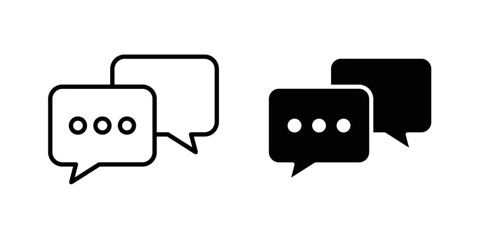 Conversation icon concept logo design collection Stock Illustration