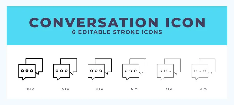 Conversation icon with different stroke. Editable stroke. Vector illustration Stock Illustration