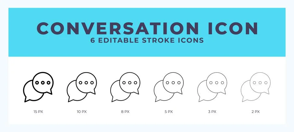 Conversation icon illustration vector with editable stroke. Stock Illustration