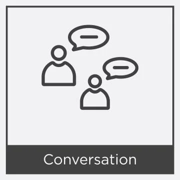 Conversation icon isolated on white background Free Stock Illustration
