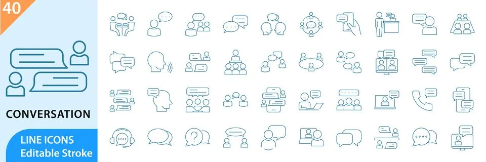 Conversation icon set Stock Illustration