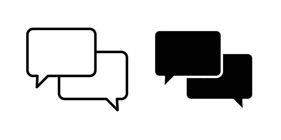 Conversation icon vector concepts, line and silhouette style Stock Illustration