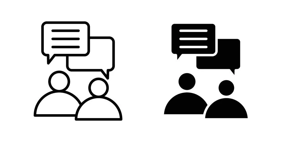 Conversation icon vector concepts, line and silhouette style Stock Illustration