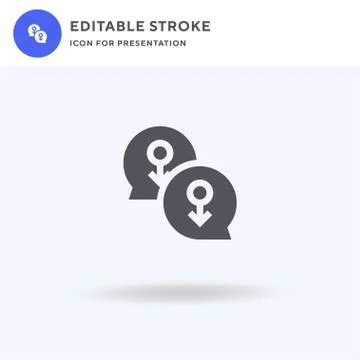 Conversation icon vector, filled flat sign, solid pictogram isolated on white Stock Illustration