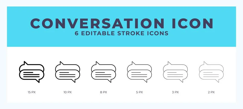 Conversation icon vector illustration. With editable stroke for web. App an.. 스톡 일러스트