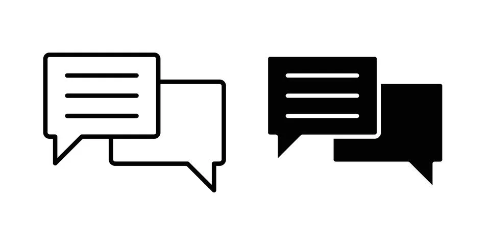 Conversation icon vectors. Illustrations in black Stock Illustration