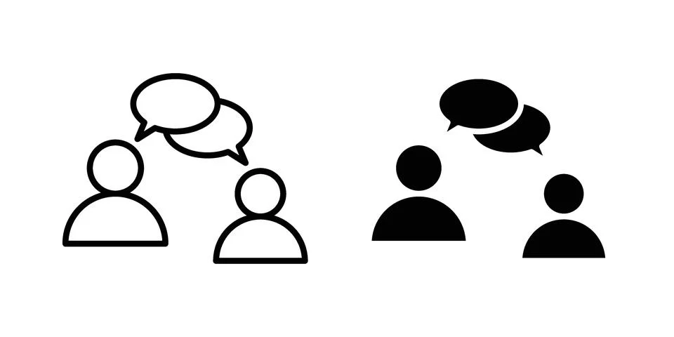 Conversation icon vectors. Illustrations in black Stock Illustration