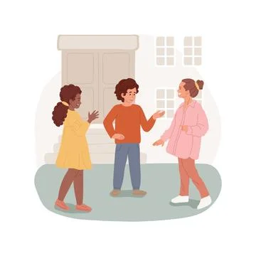 Conversation isolated cartoon vector illustration. Ilustración de archivo