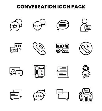 Conversation Line Scalable Icons Pack Stock Illustration