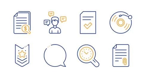 Conversation messages, Financial documents and Time management icons set. Vector イラスト素材