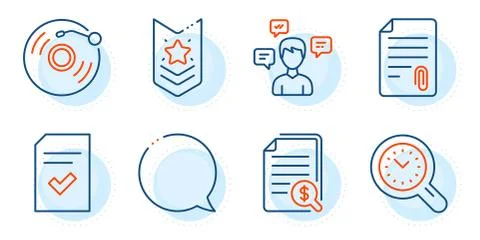 Conversation messages, Financial documents and Time management icons set. Vector イラスト素材