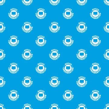 Conversation office pattern vector seamless blue Stock Illustration