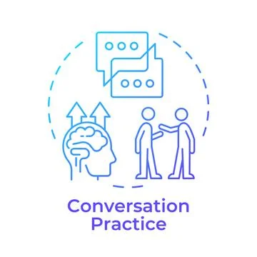 Conversation practice gradient outline concept icon Иллюстрация