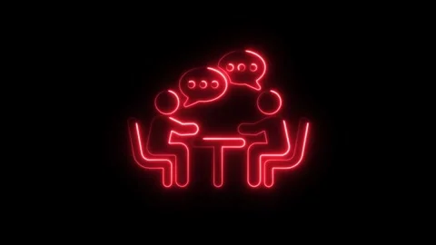 Conversation real Time Text Messaging Chat bubble neon line animation Stock Footage 321240244