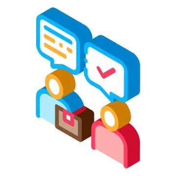 Conversation of Sender and Postman Postal Transportation Company isometric icon Stock Illustration