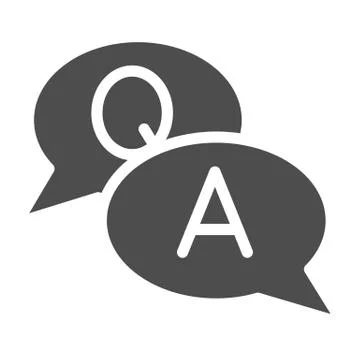 Conversation solid icon. quesation and answer vector illustration isolated on Illustrazione stock