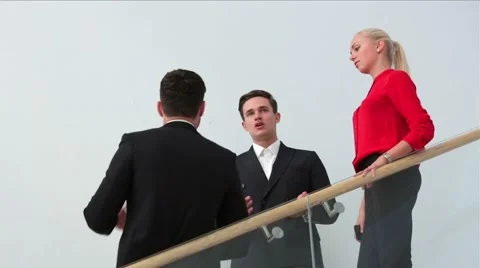 Conversation of three colleagues Stock Footage 42847601