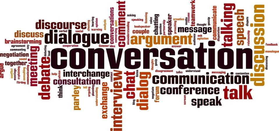 Conversation word cloud Illustrazione stock