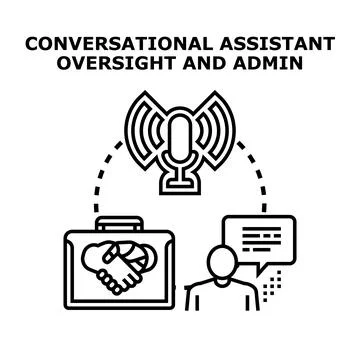 Conversational ai assistant oversight and administration concept Stock Illustration