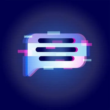Conversational AI Chat Glitch Technology Background Stock Illustration