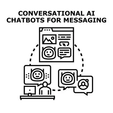 Conversational ai chatbot messaging assistant technology イラスト素材
